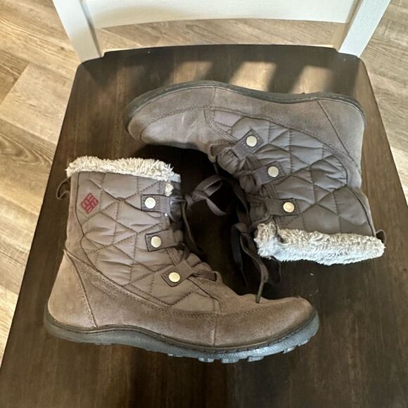 Columbia Women's Minx Shorty Omni Heat Boot Shale/Dark Raspberry size 6.5 - Picture 3 of 7